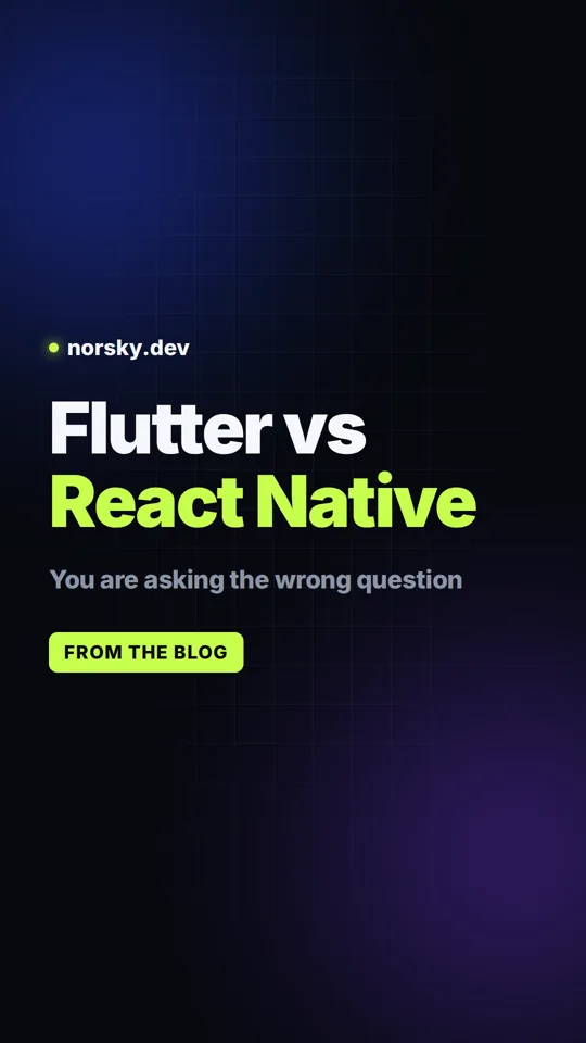 Cover of the YouTube Short: Flutter vs React Native: you're asking the wrong question