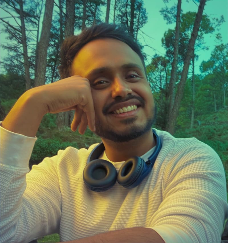 Aakash Verma, full-stack developer, smiling outdoors